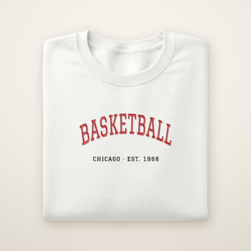Chicago Basketball Est. 1966 embroidered crewneck in white