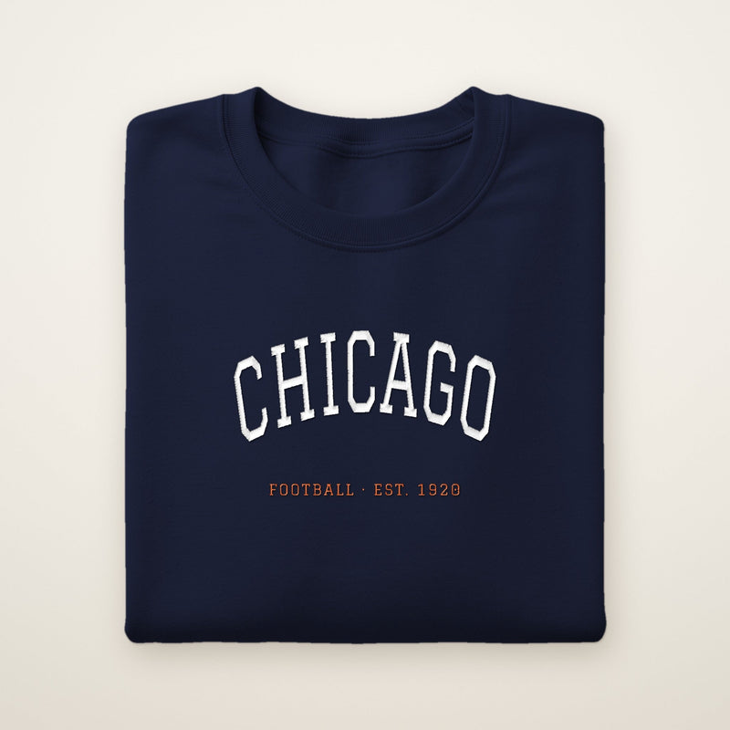 Chicago football embroidered crewneck in navy