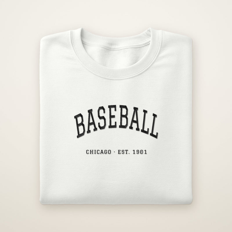 Chicago South Side baseball embroidered crewneck in white