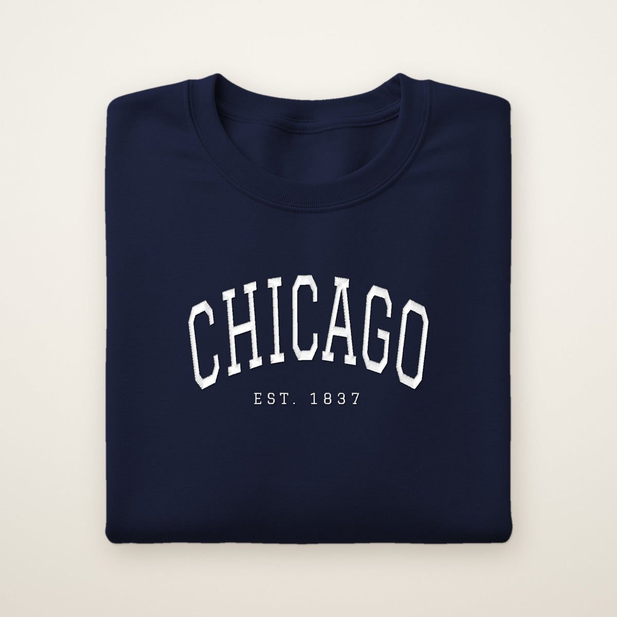 Embroidered city crewneck on ivory