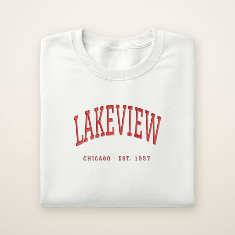 Lakeview Chicago embroidered crewneck