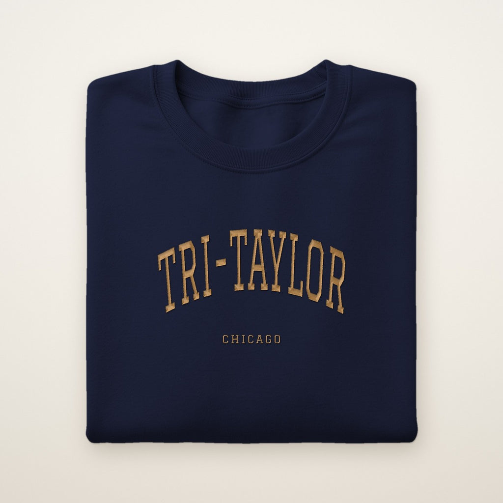 Tri-Taylor Chicago Embroidered Crewneck — Gold Thread