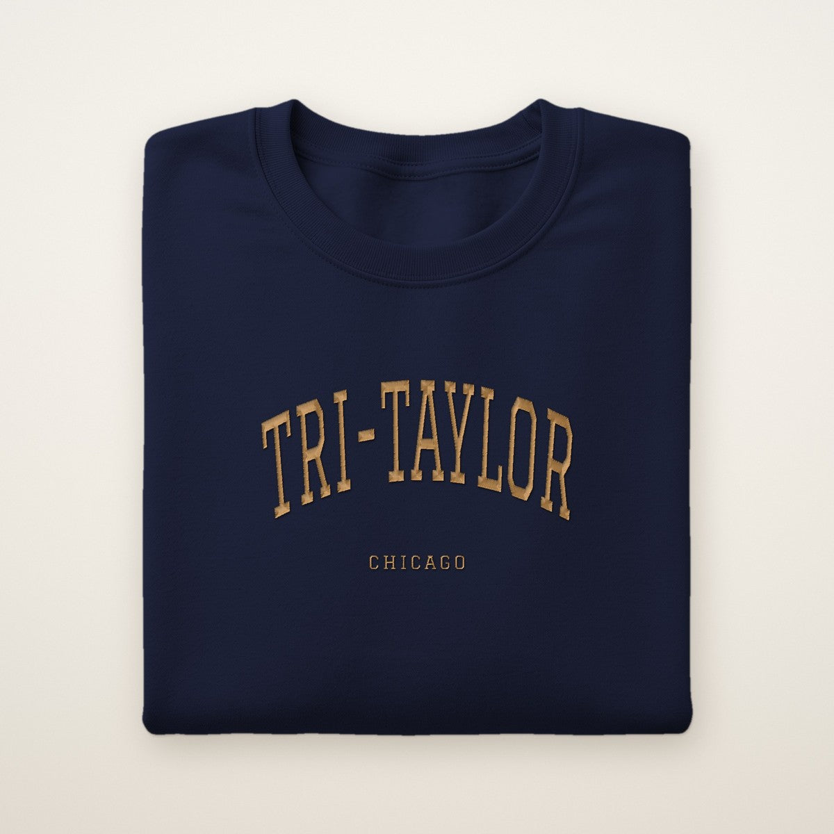 Tri-Taylor Chicago Embroidered Crewneck — Gold Thread