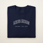Auburn Gresham Chicago Embroidered Crewneck — White Thread