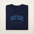 West Ridge Chicago Embroidered Crewneck — Sky Blue Thread