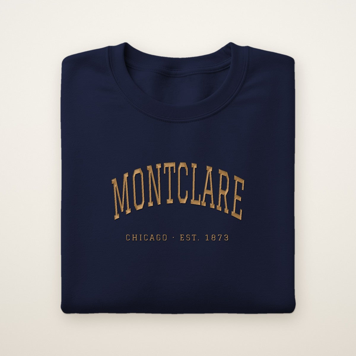 Montclare Chicago Embroidered Crewneck — Gold Thread
