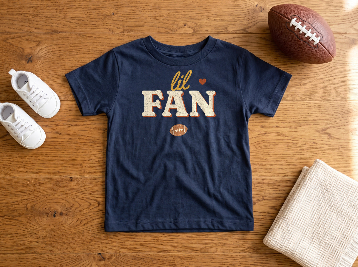 Lil Fan toddler tee, navy