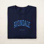 Avondale Chicago Embroidered Crewneck — Sky Blue Thread