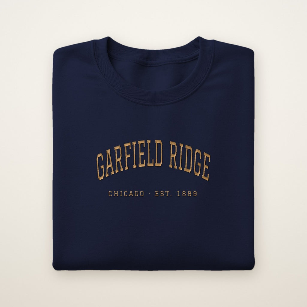 Garfield Ridge Chicago Embroidered Crewneck — Gold Thread
