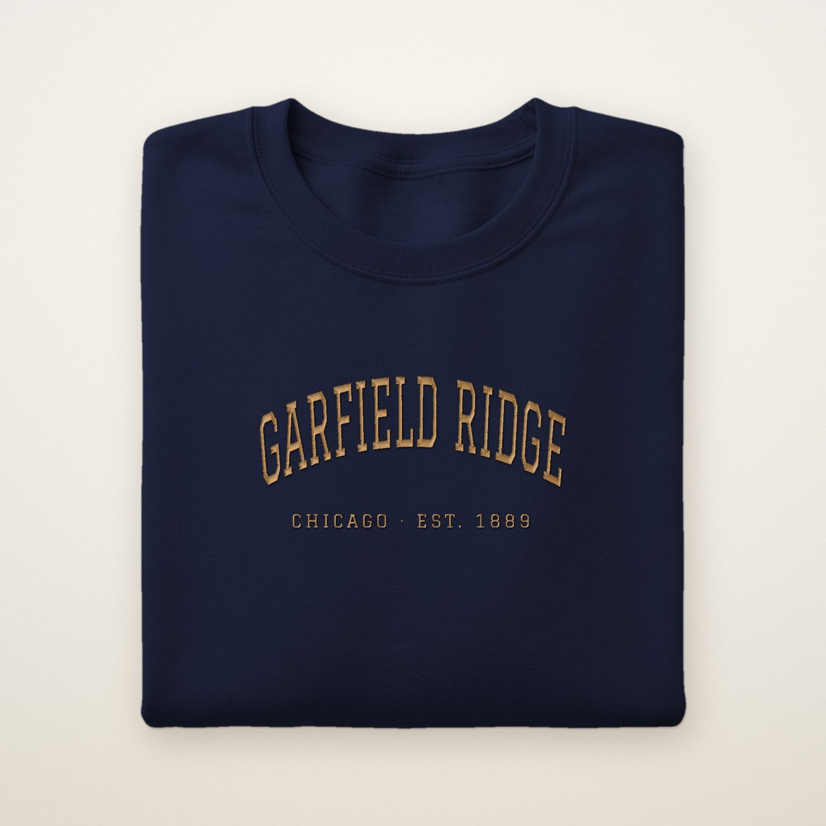 Garfield Ridge Chicago Embroidered Crewneck — Gold Thread