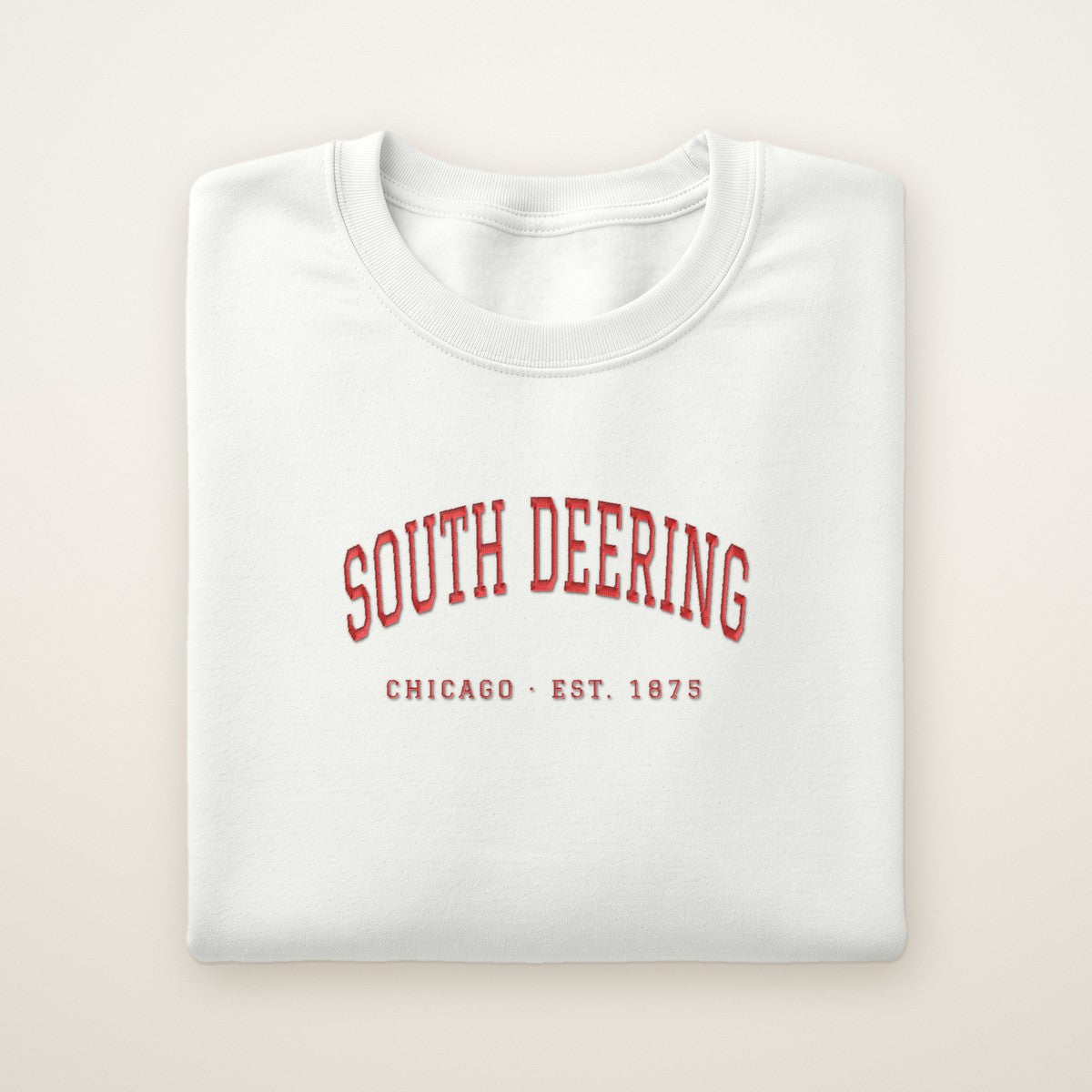 South Deering Chicago Embroidered Crewneck — Red Thread