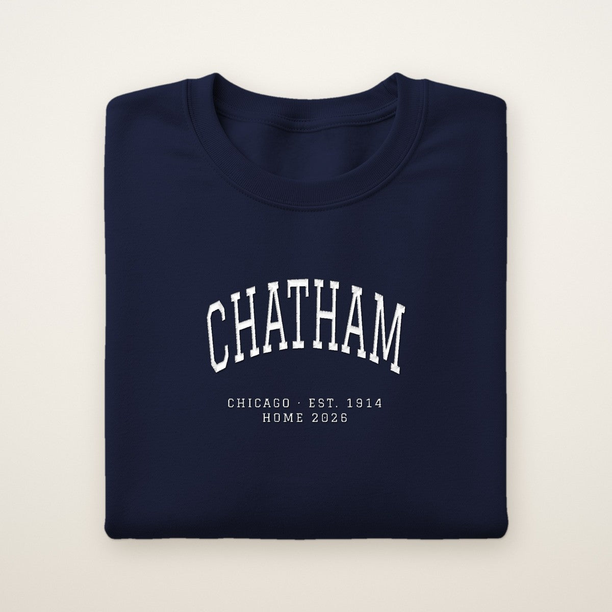 Chatham Chicago Home 2026 Embroidered Crewneck — White Thread