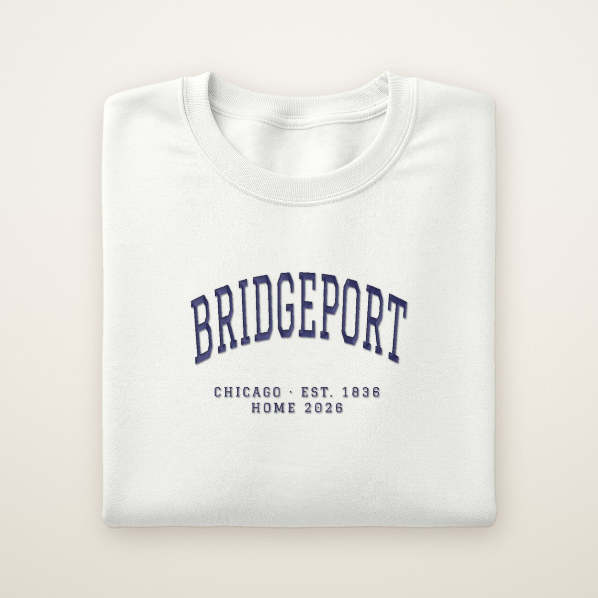 Bridgeport Chicago Home 2026 Embroidered Crewneck — Navy Thread