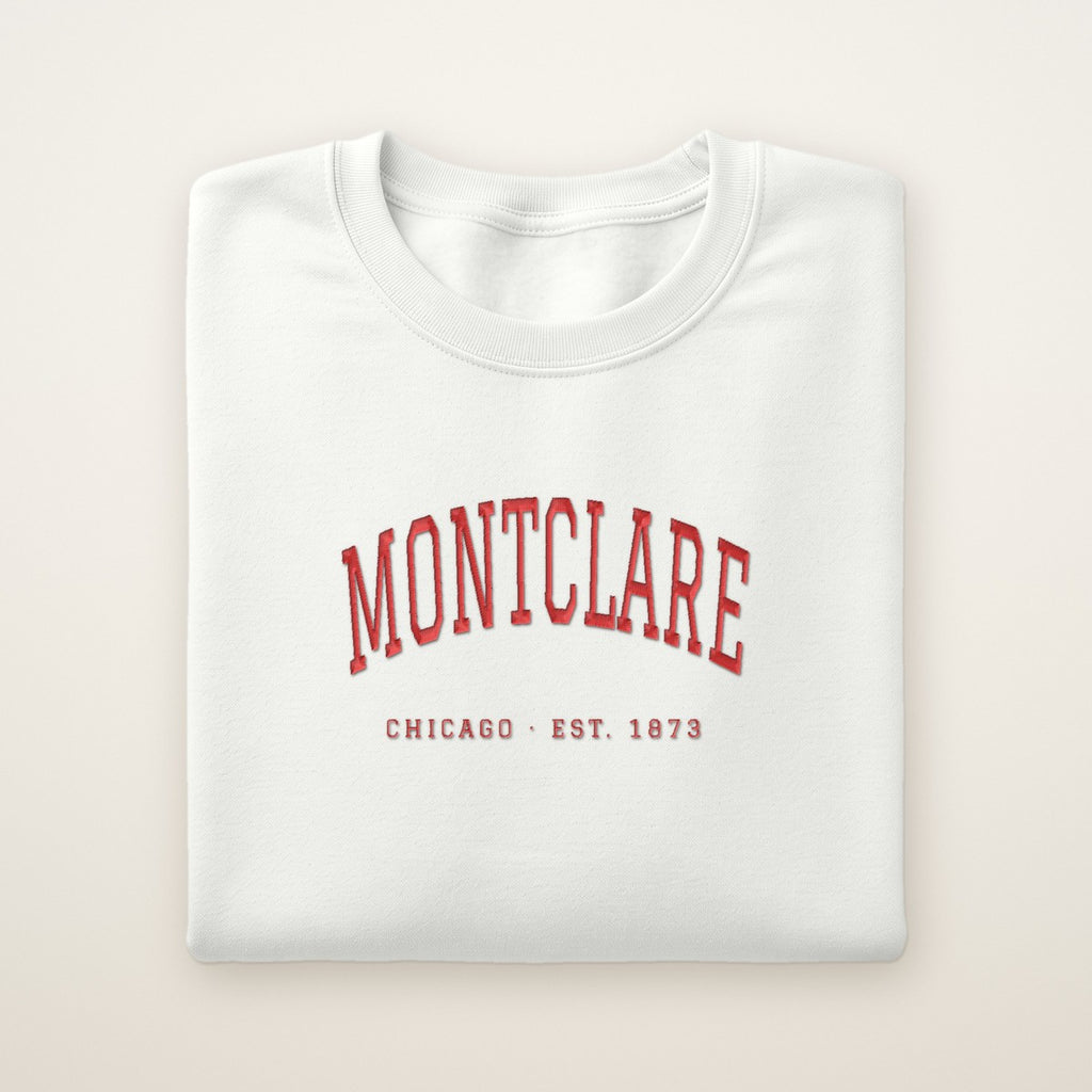 Montclare Chicago Embroidered Crewneck — Red Thread