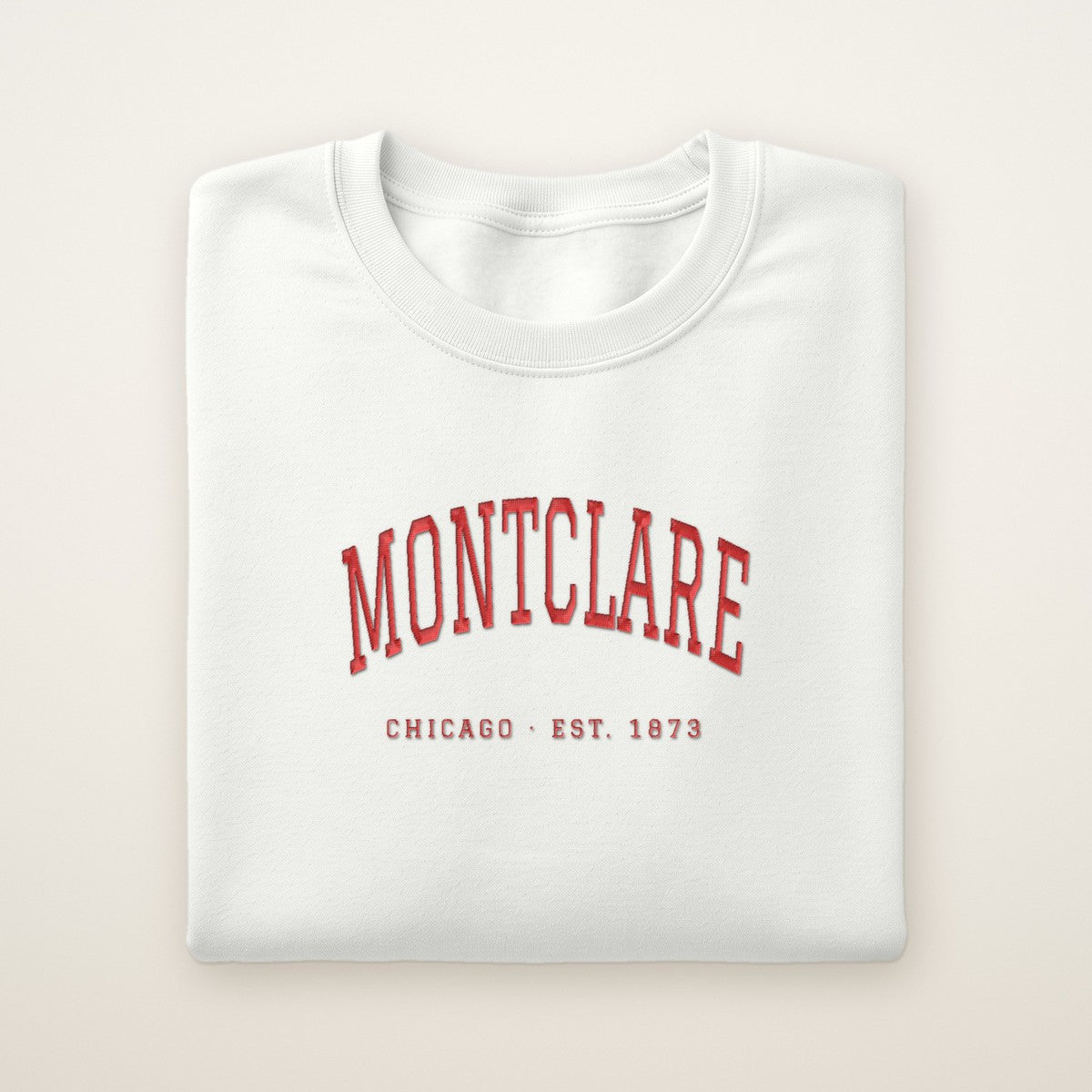 Montclare Chicago Embroidered Crewneck — Red Thread