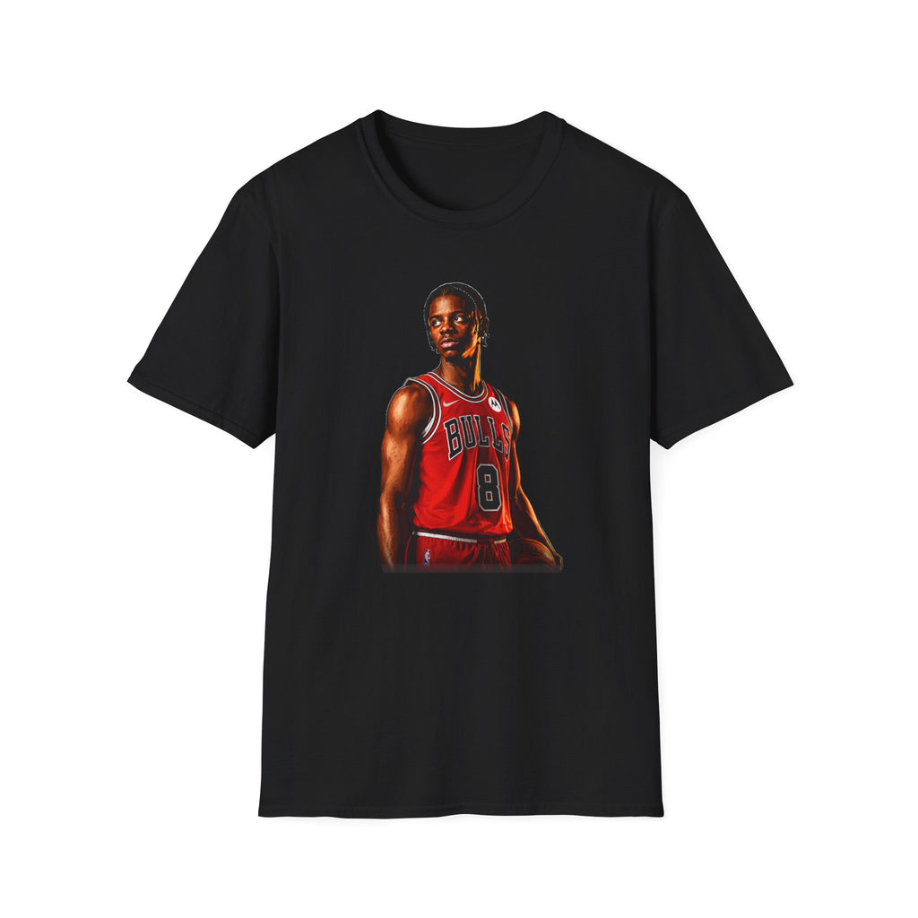 Caleb Wilson Chicago Bulls Tee in Black, front view