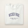 Wicker Park Chicago Home 2026 Embroidered Crewneck — Navy Thread