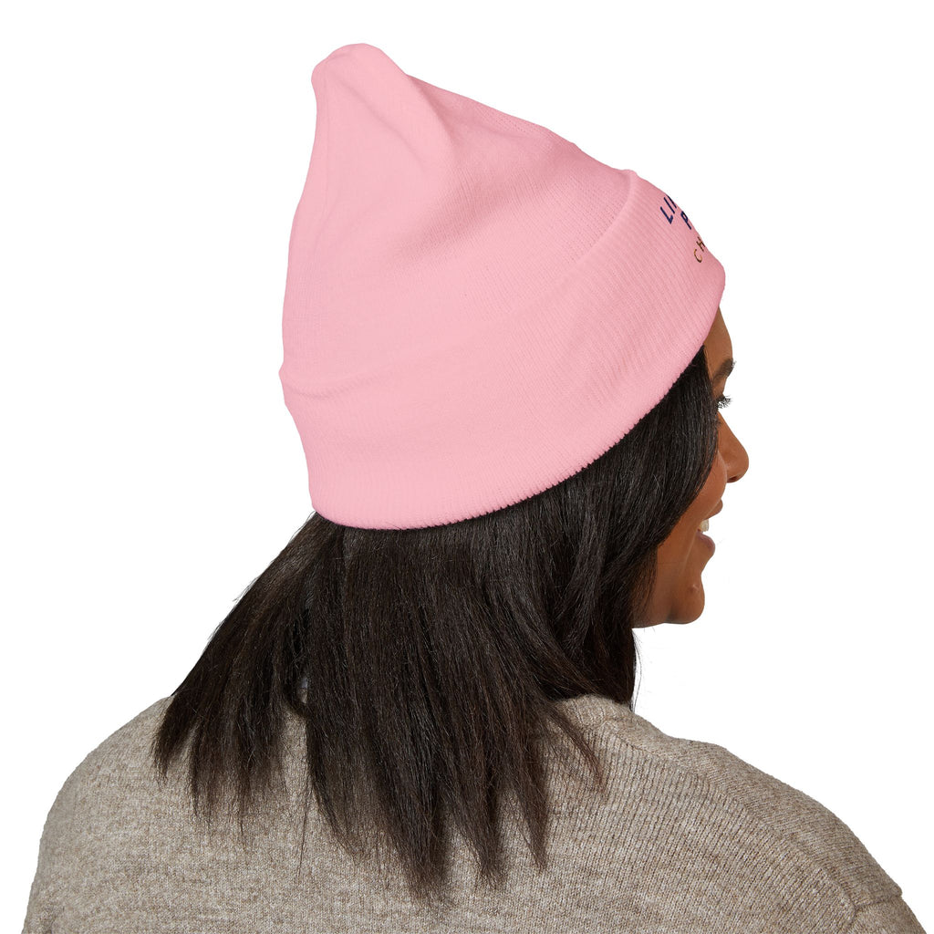 Lincoln Park Chicago Embroidered Cuffed Beanie, White
