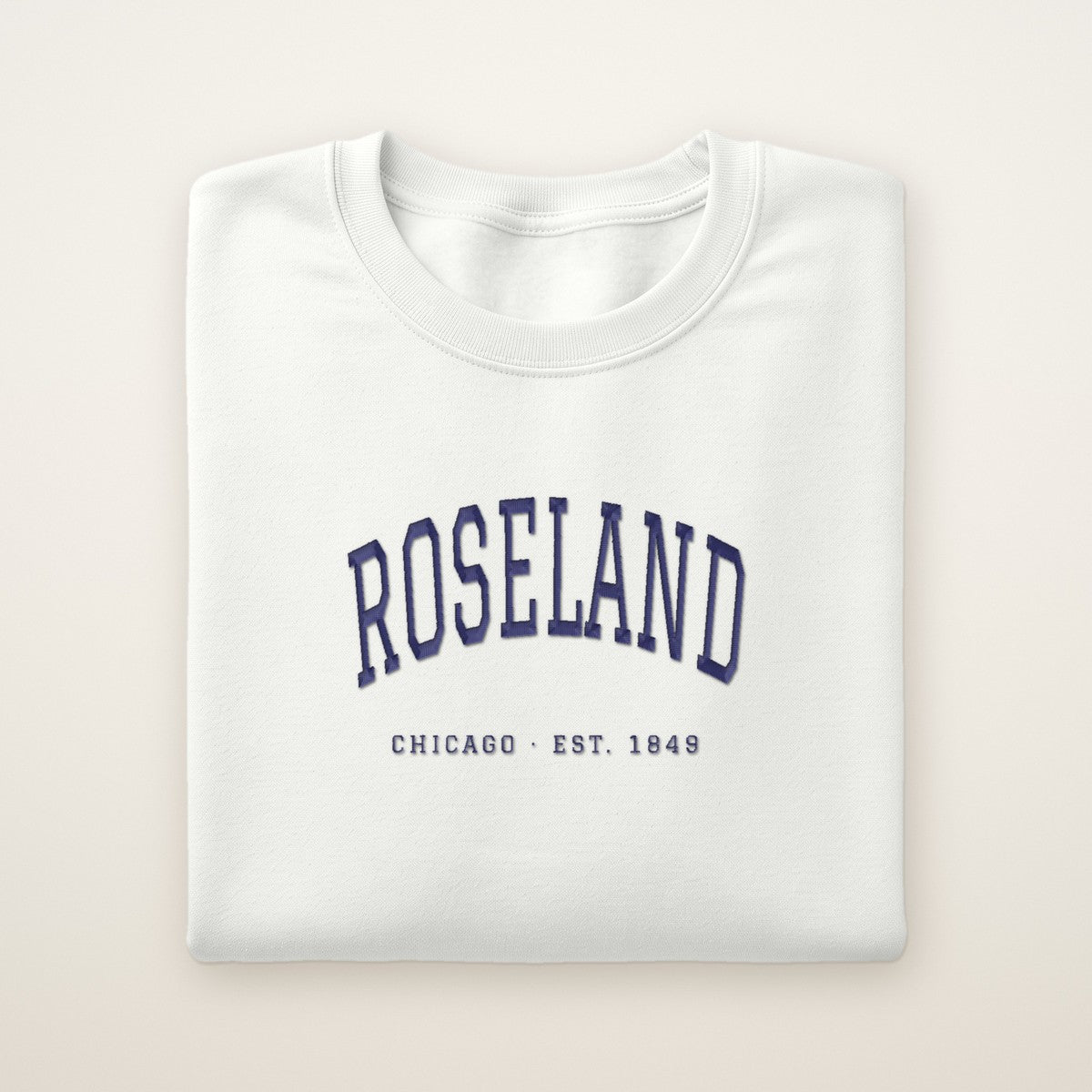 Roseland Chicago Embroidered Crewneck — Navy Thread