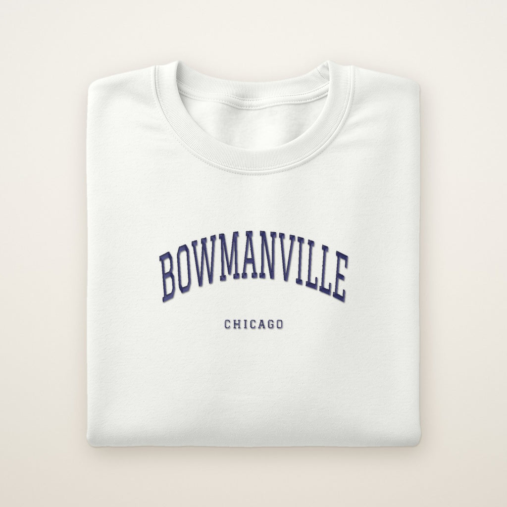 Bowmanville Chicago Embroidered Crewneck — Navy Thread