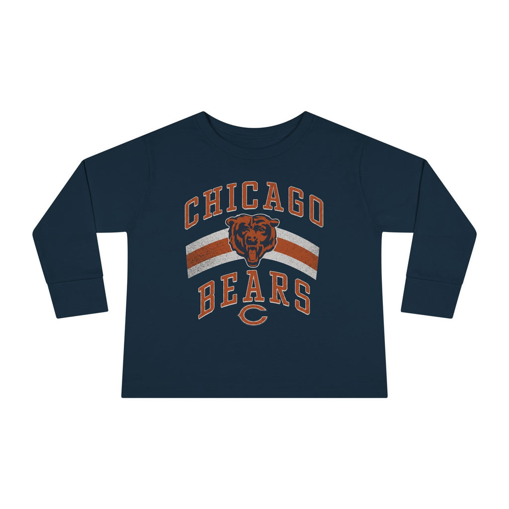 Vintage Chicago Bears toddler long-sleeve tee in navy, front view