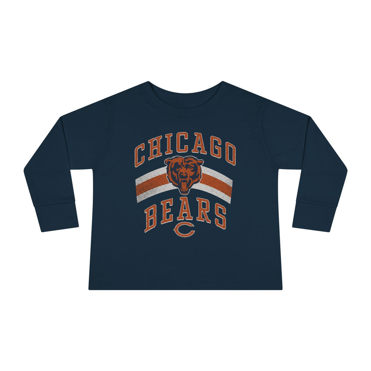 Vintage Chicago Bears toddler long-sleeve tee in navy, front view