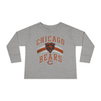 Vintage Chicago Bears toddler long-sleeve tee in heather grey, front view