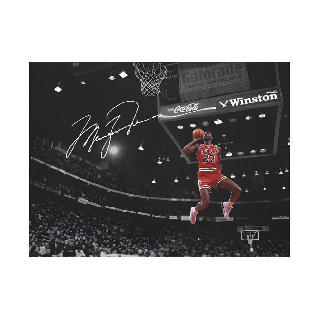 Michael Jordan slam dunk canvas wall art, front view