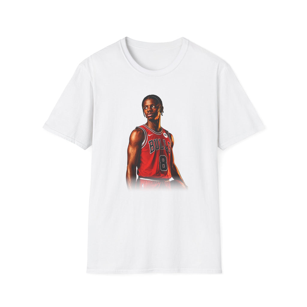 Caleb Wilson Chicago Bulls Tee in White, front view