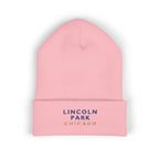 Lincoln Park Chicago Embroidered Cuffed Beanie, White