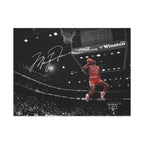 Michael Jordan slam dunk canvas wall art, front view