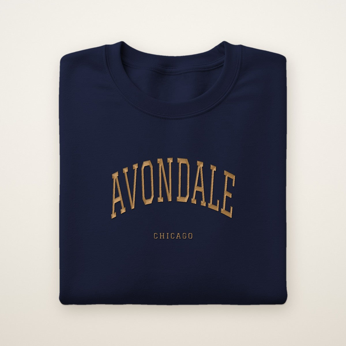 Avondale Chicago Embroidered Crewneck — Gold Thread