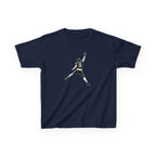 Youth Caleb Williams Jump Man t-shirt in navy, front view