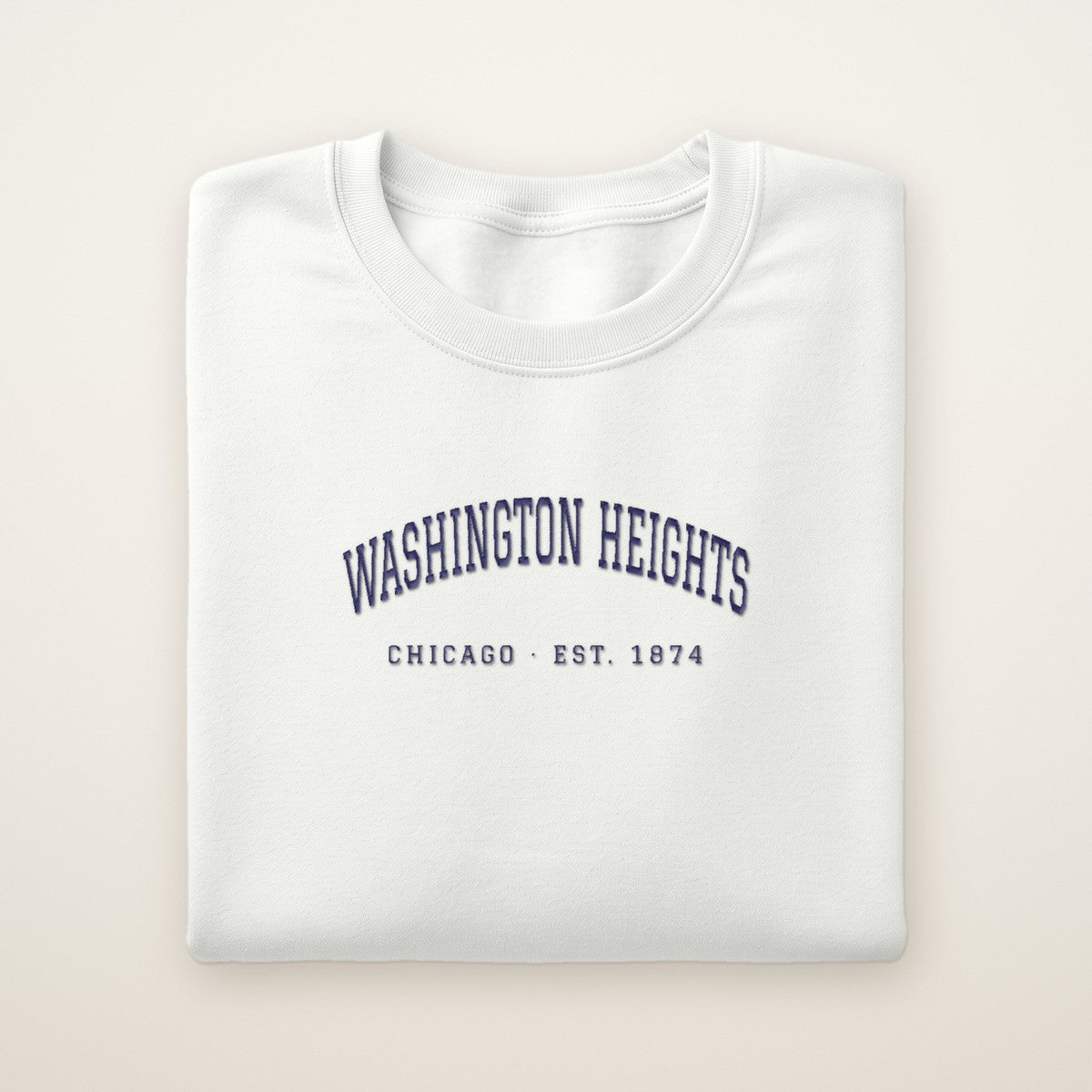 Washington Heights Chicago Embroidered Crewneck — Navy Thread