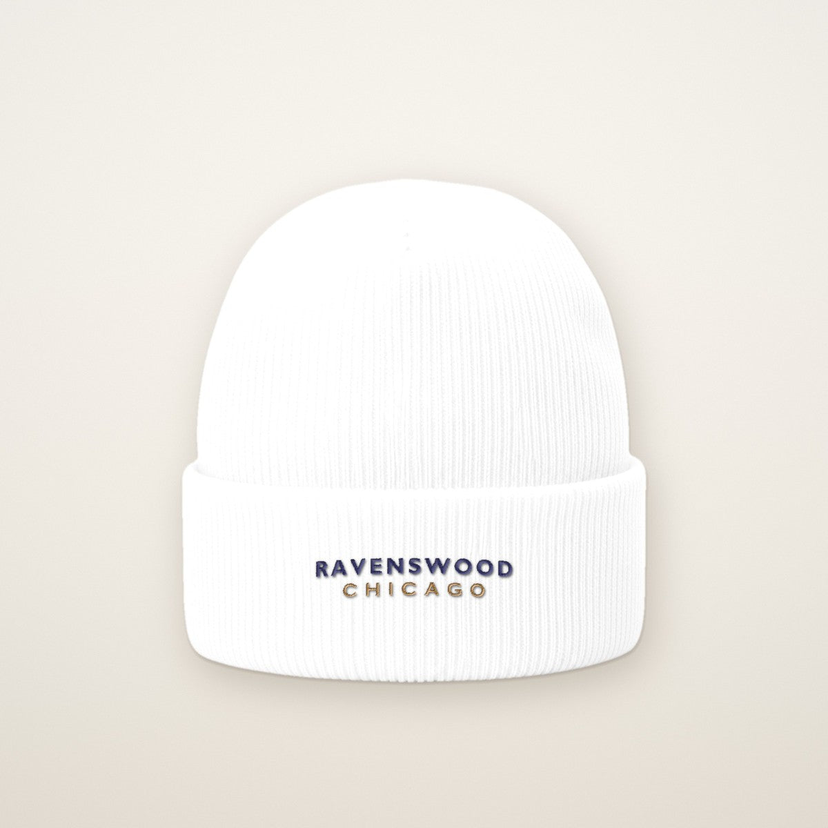 Ravenswood Chicago Embroidered Cuffed Beanie — Navy Thread