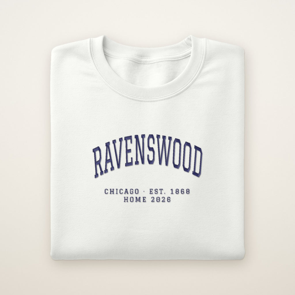 Ravenswood Chicago Home 2026 Embroidered Crewneck — Navy Thread