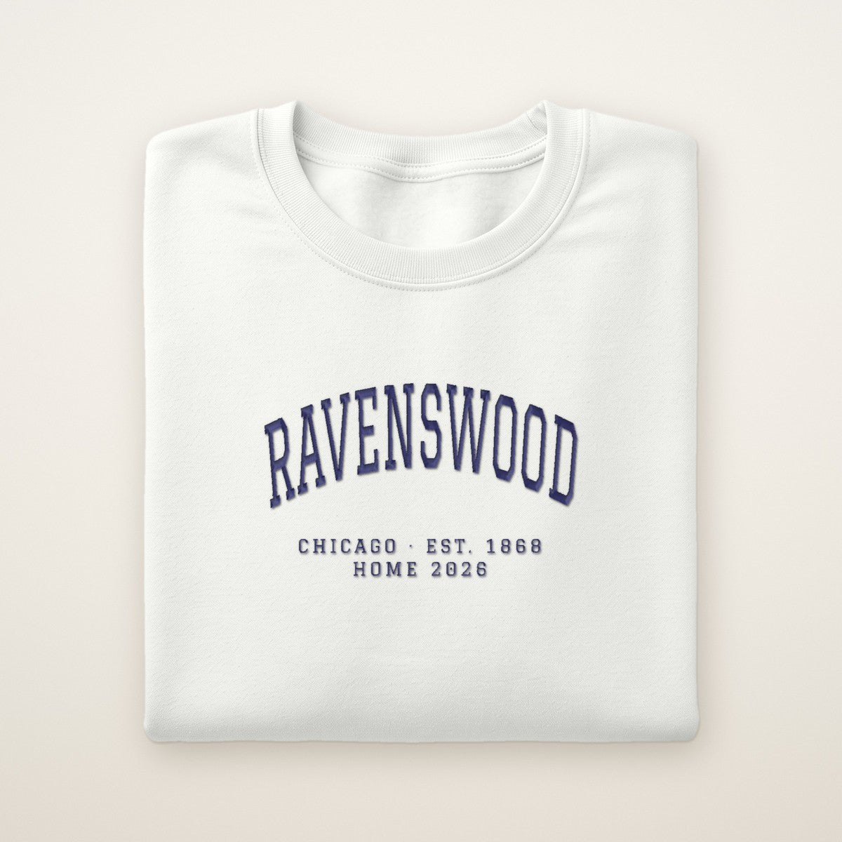 Ravenswood Chicago Home 2026 Embroidered Crewneck — Navy Thread