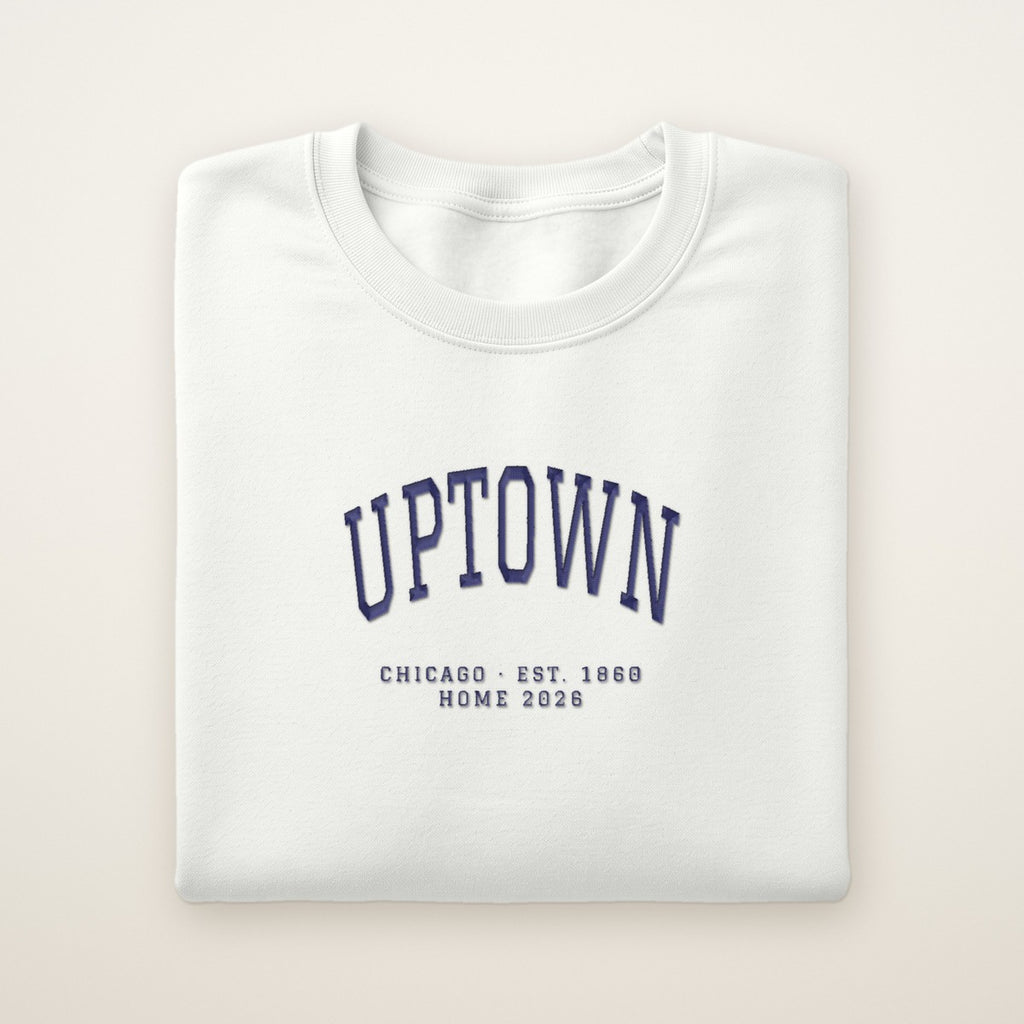 Uptown Chicago Home 2026 Embroidered Crewneck — Navy Thread