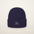 Pill Hill Chicago Embroidered Cuffed Beanie — White Thread
