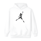 Caleb Williams Jump Man hoodie in white, front view