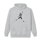 Caleb Williams Jump Man hoodie in sport grey, front view