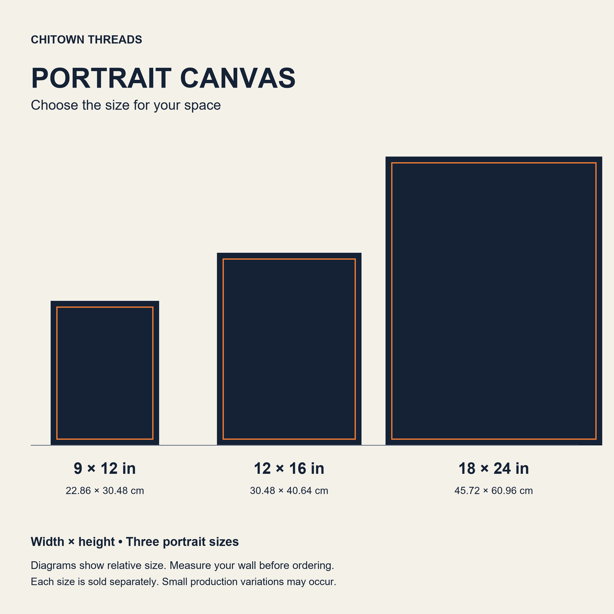 Mike Ditka Iron Mike portrait canvas size guide: 9x12, 12x16 and 18x24 inches
