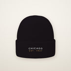 Chicago Est. 1837 embroidered cuffed beanie in Black