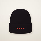 Chicago Four Stars embroidered cuffed beanie in Black with four red flag stars