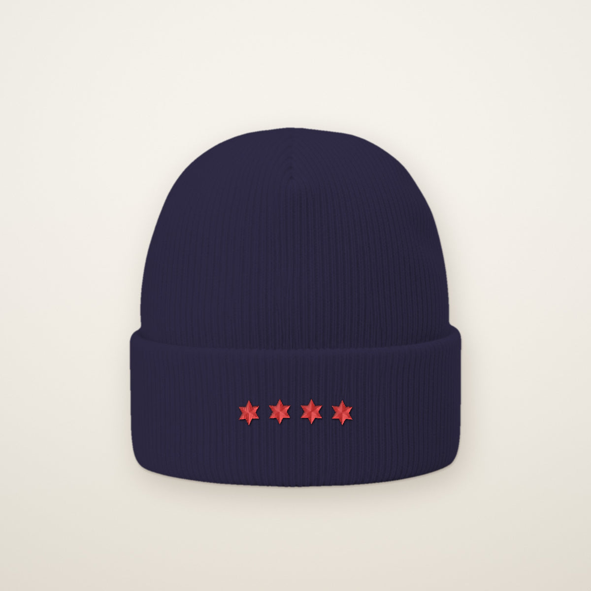 Chicago Four Stars embroidered cuffed beanie in Navy
