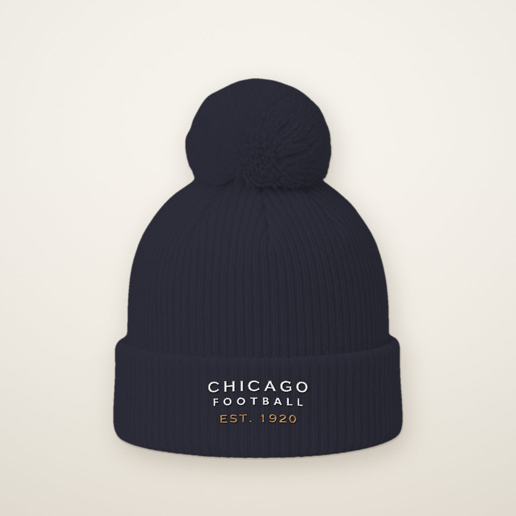 Chicago Football Est. 1920 embroidered pom-pom beanie in Navy
