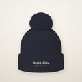 North Side Chicago embroidered pom-pom beanie in Navy