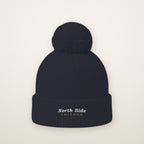North Side Chicago embroidered pom-pom beanie in Navy