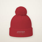 Chicago Basketball Est. 1966 embroidered pom-pom beanie in Red