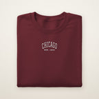 Chicago embroidered youth crewneck in Maroon with white thread